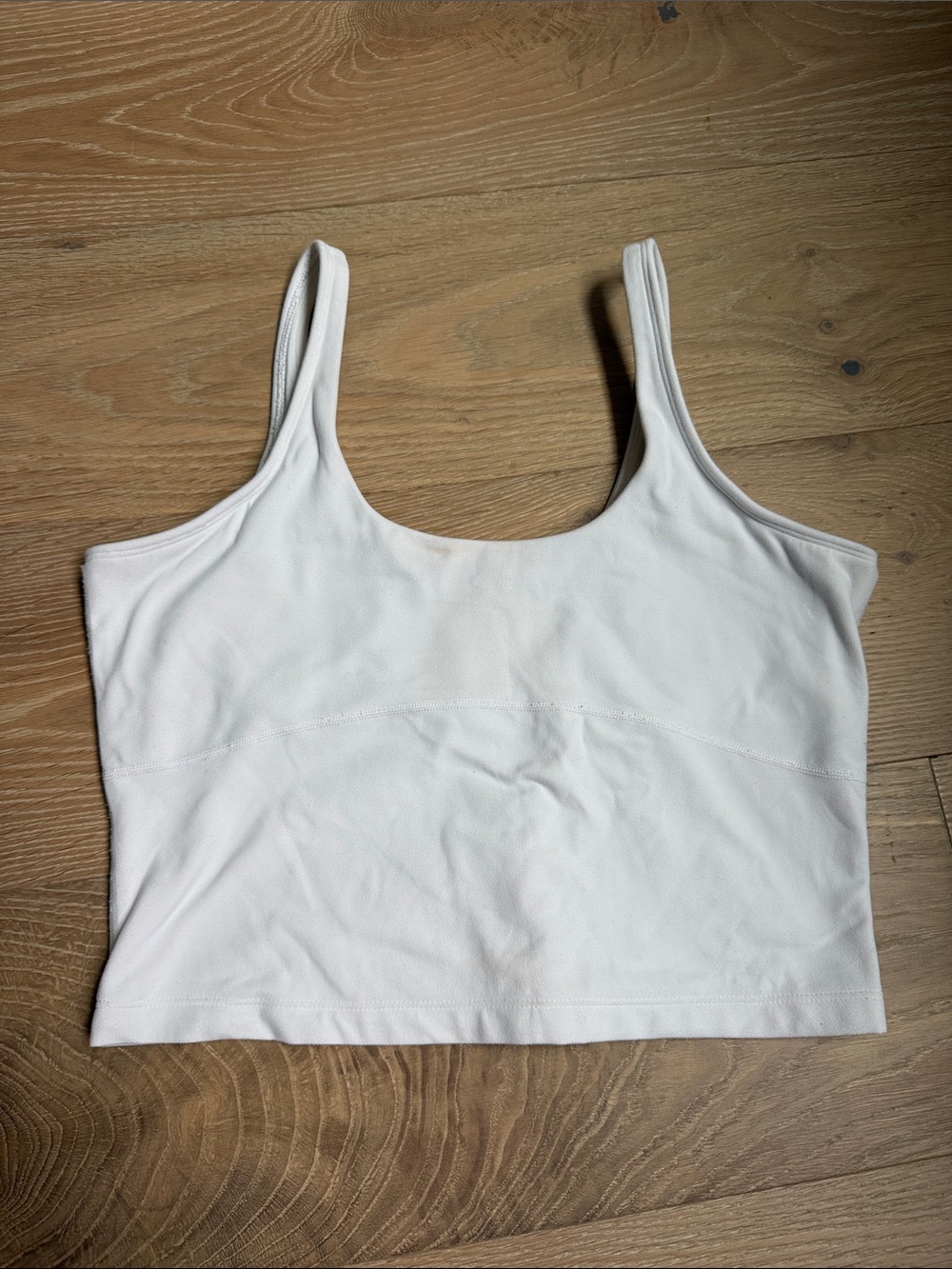 TNA White Scoop Crop Tank